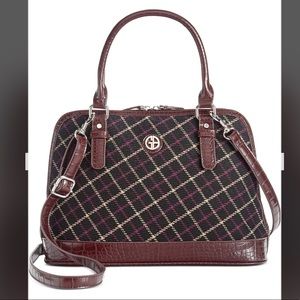 Giani Bernini Plaid Croco Dome Satchel